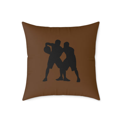 Spun Polyester Pillow: Basketball Brown