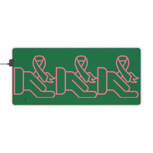LED Gaming Mouse Pad: Fight Cancer Dark Green