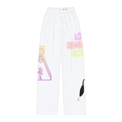 Kids Pajama Pants: Bowling White