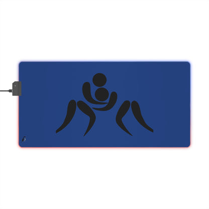 LED Gaming Mouse Pad: Wrestling Dark Blue