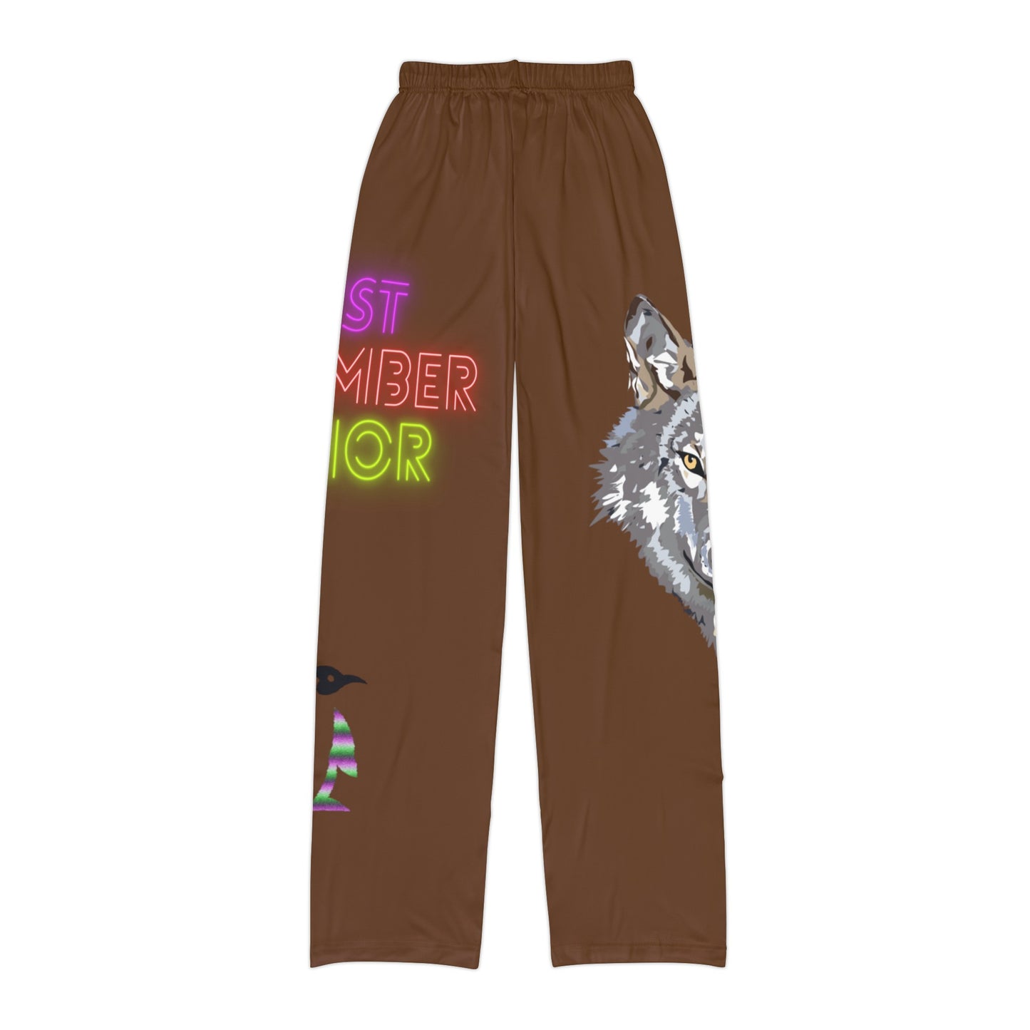 Kids Pajama Pants: Wolves Brown