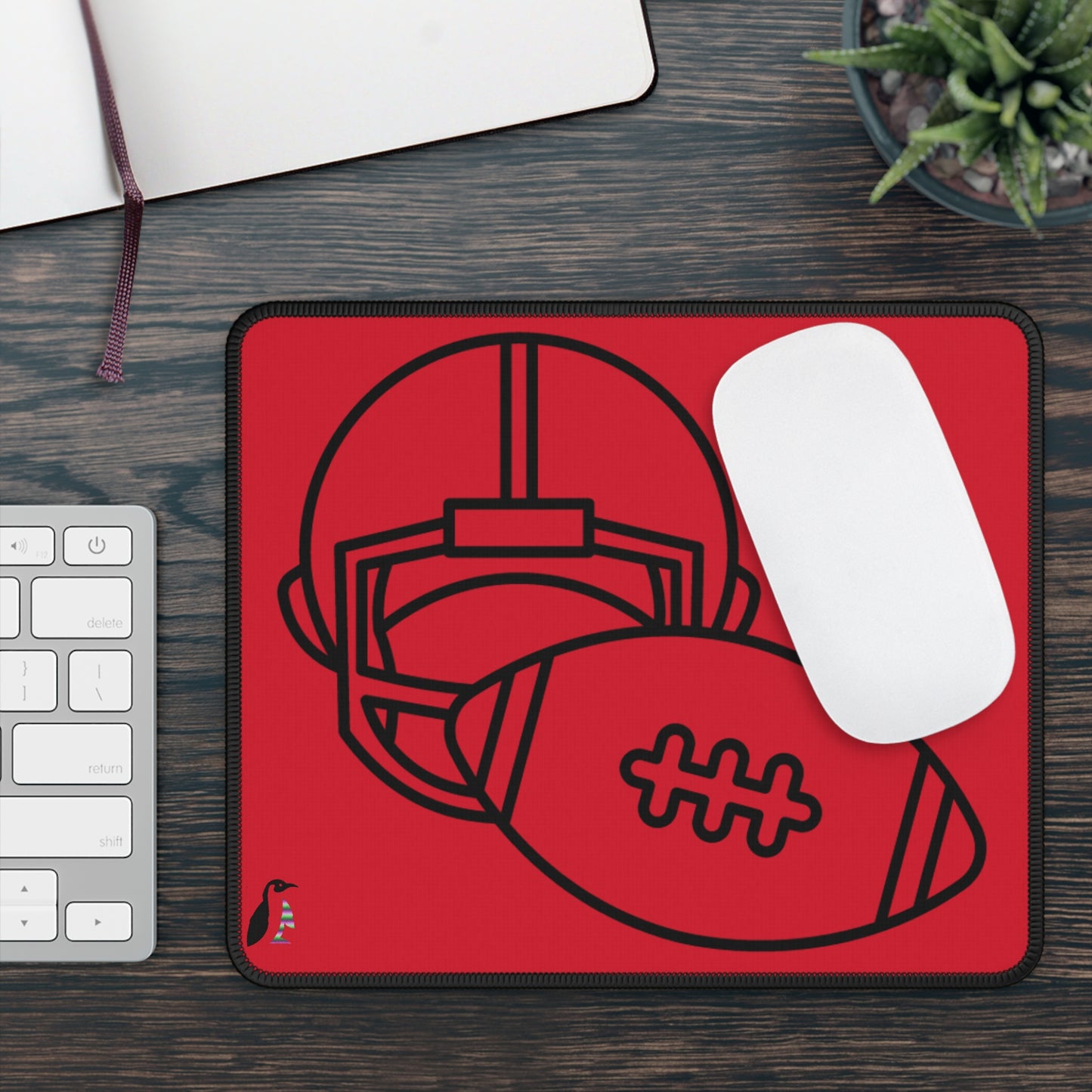 Gaming Mouse Pad: Football Dark Red