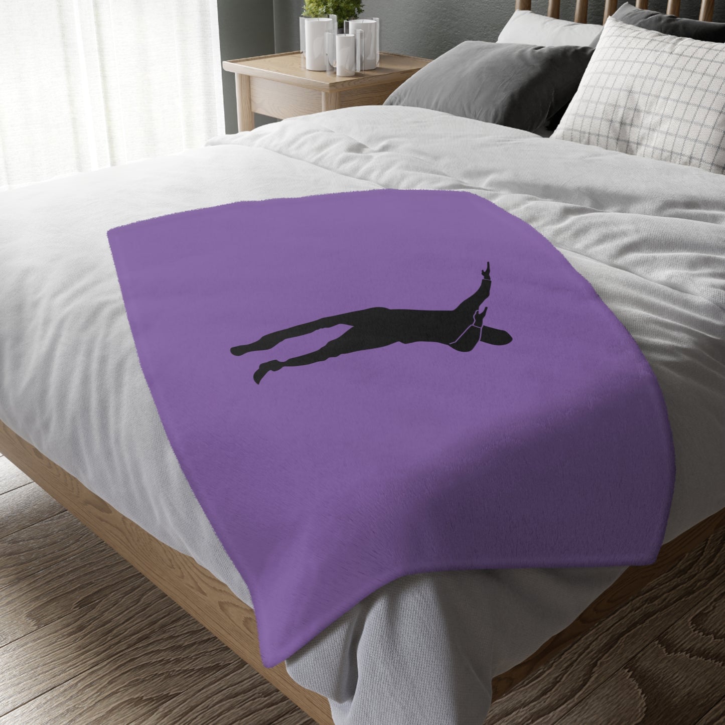 Velveteen Minky Blanket (Two-sided print): Dance Lite Purple