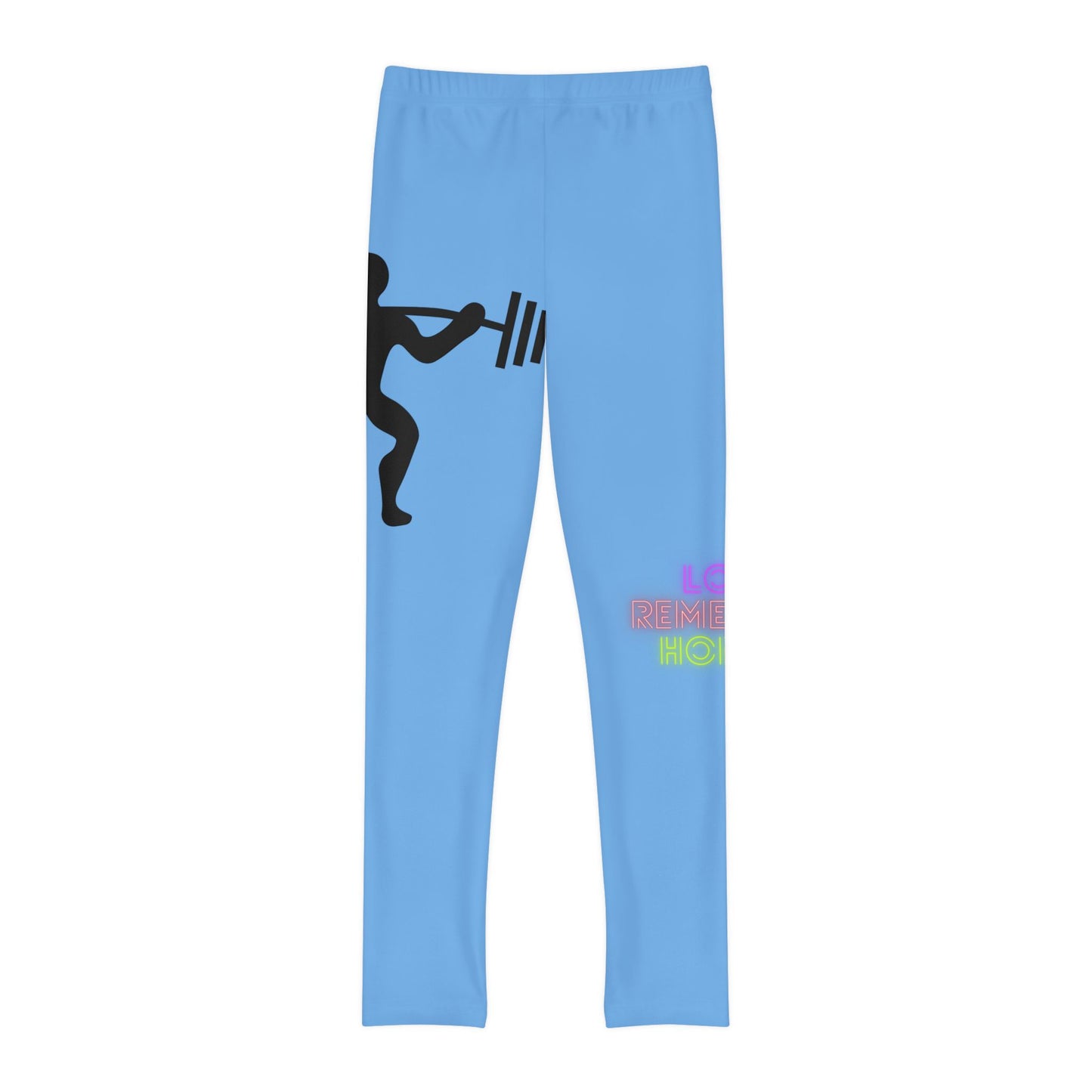 Youth Full-Length Leggings: Weightlifting Lite Blue