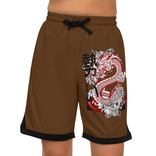 Basketball Rib Shorts: Dragons Brown