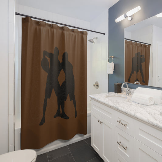 Shower Curtains: #1 Basketball Brown