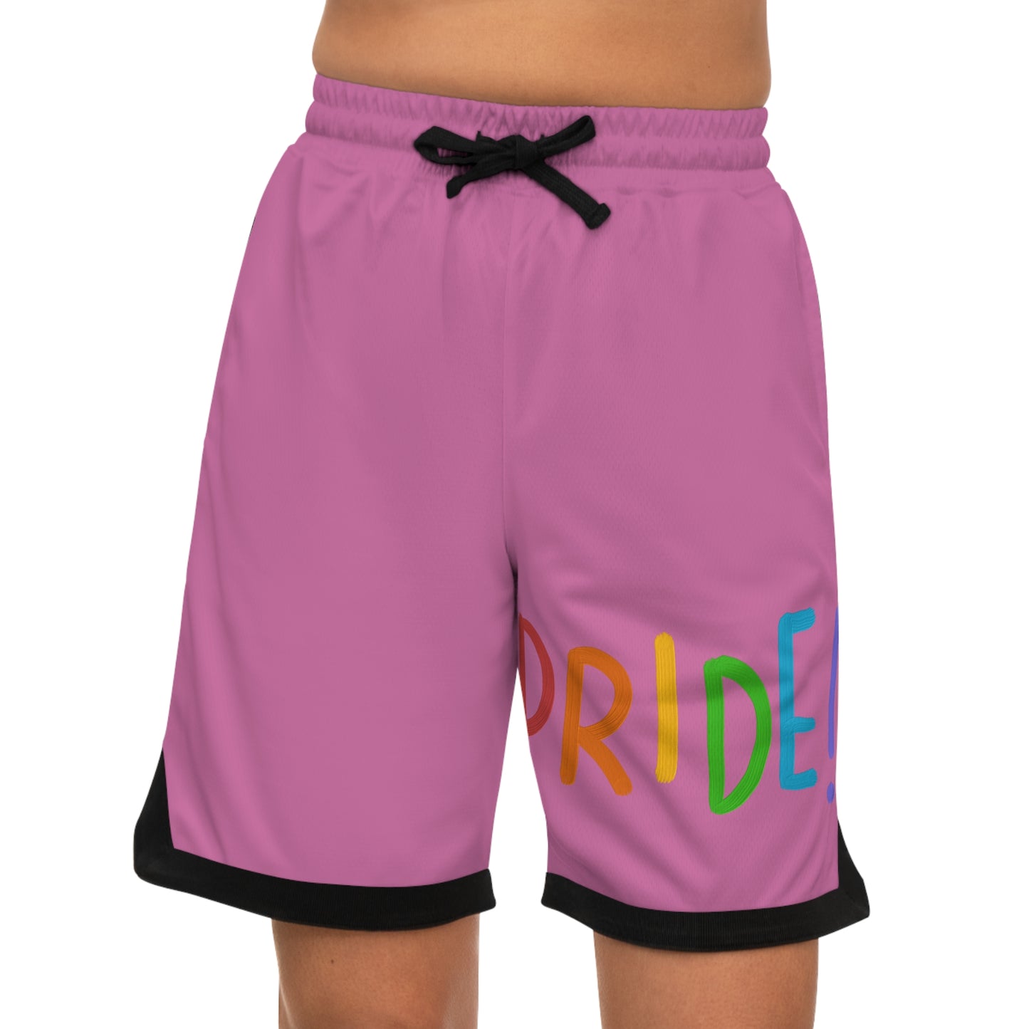 Basketball Rib Shorts: LGBTQ Pride Lite Pink