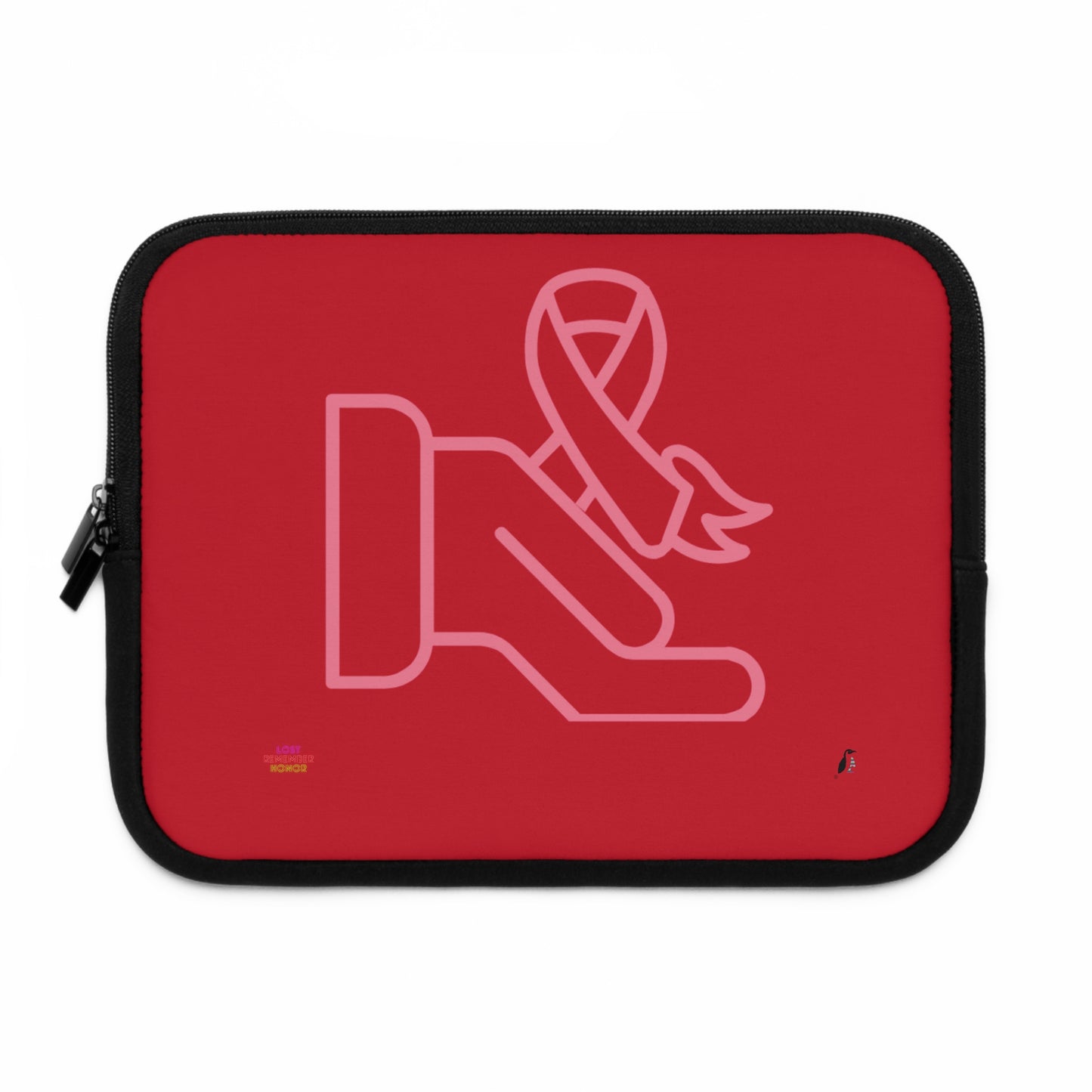 Laptop Sleeve: Fight Cancer Dark Red