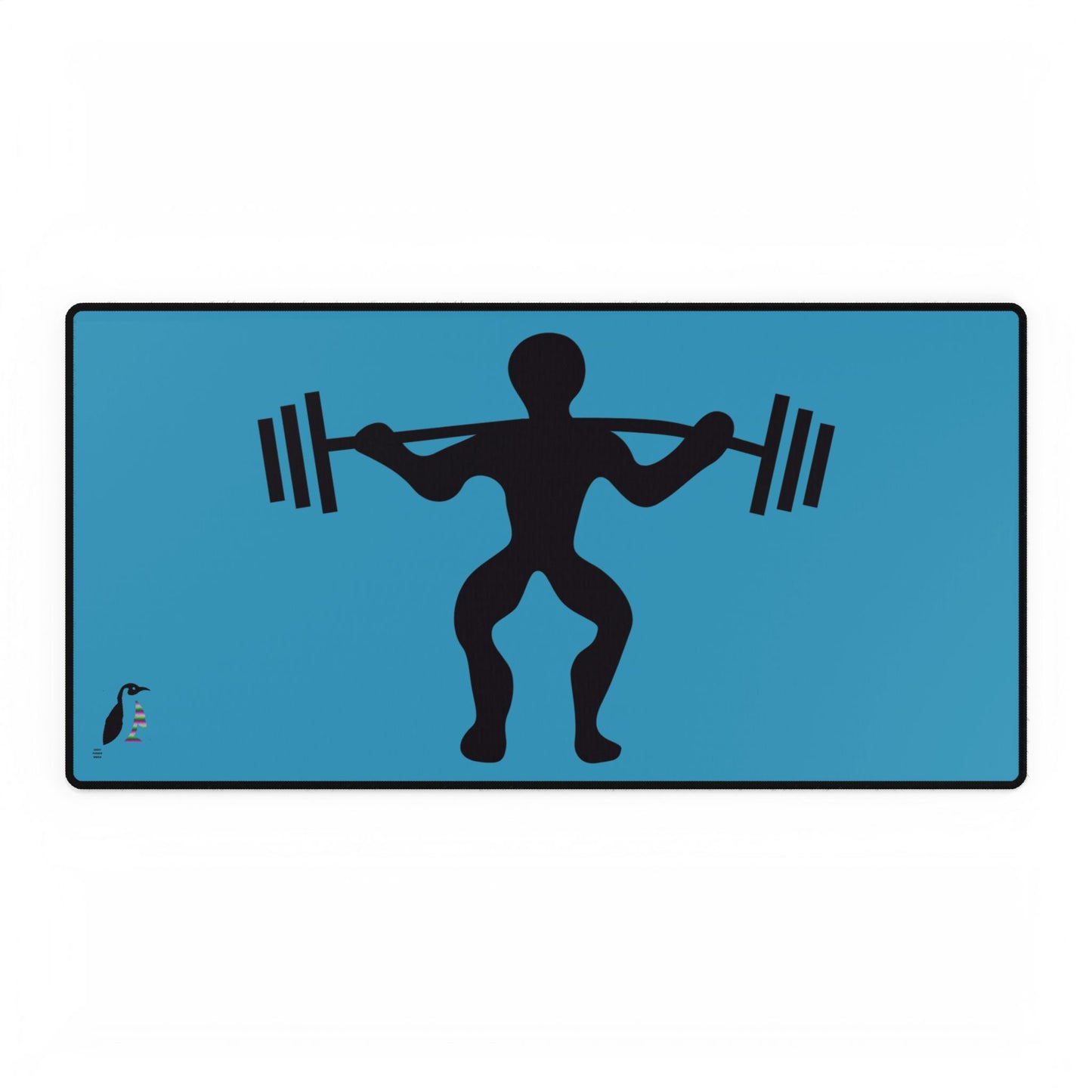 Desk Mats: Weightlifting Turquoise