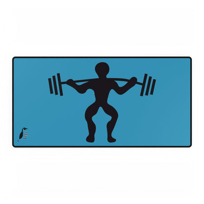 Desk Mats: Weightlifting Turquoise