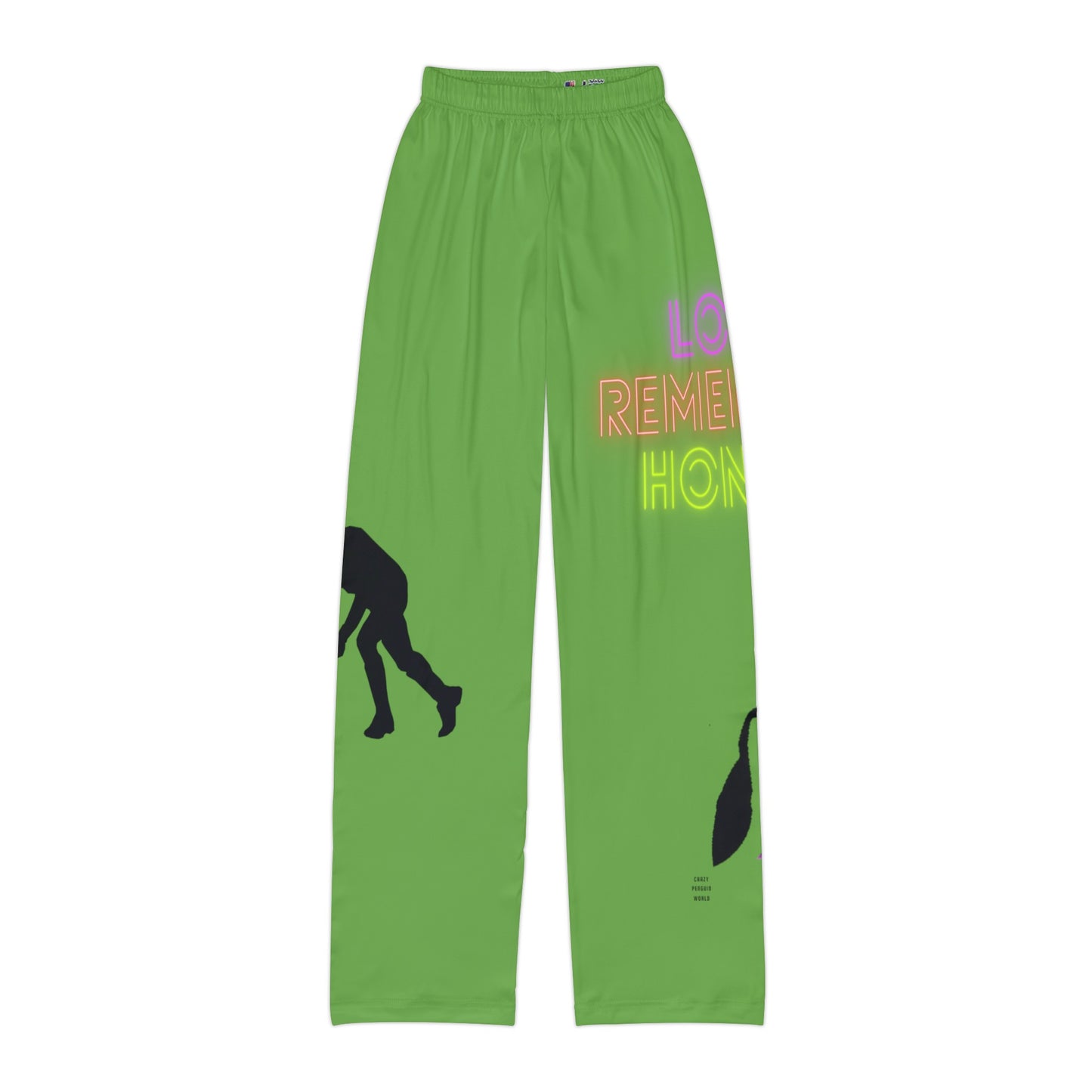 Kids Pajama Pants: Hockey Green