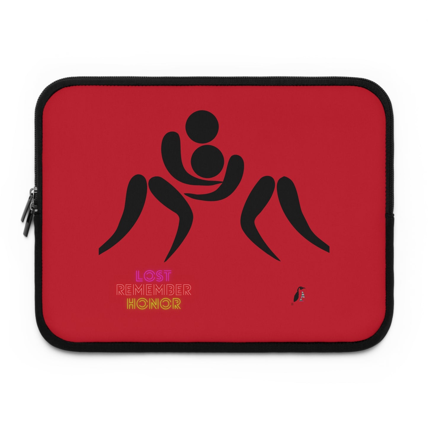 Laptop Sleeve: Wrestling Dark Red