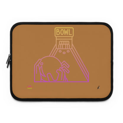 Laptop Sleeve: Bowling Lite Brown