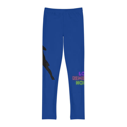 Youth Full-Length Leggings: Soccer Dark Blue