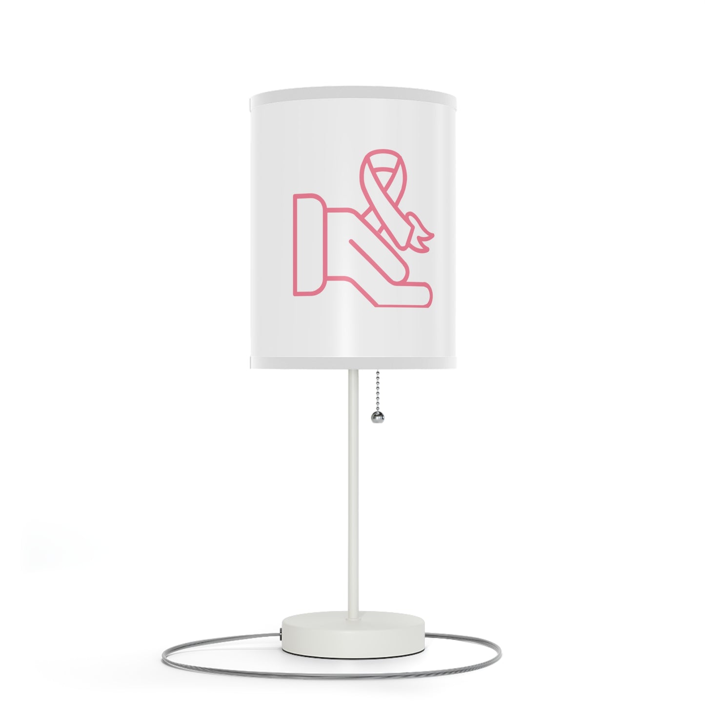 Lamp on a Stand, US|CA plug: Fight Cancer White