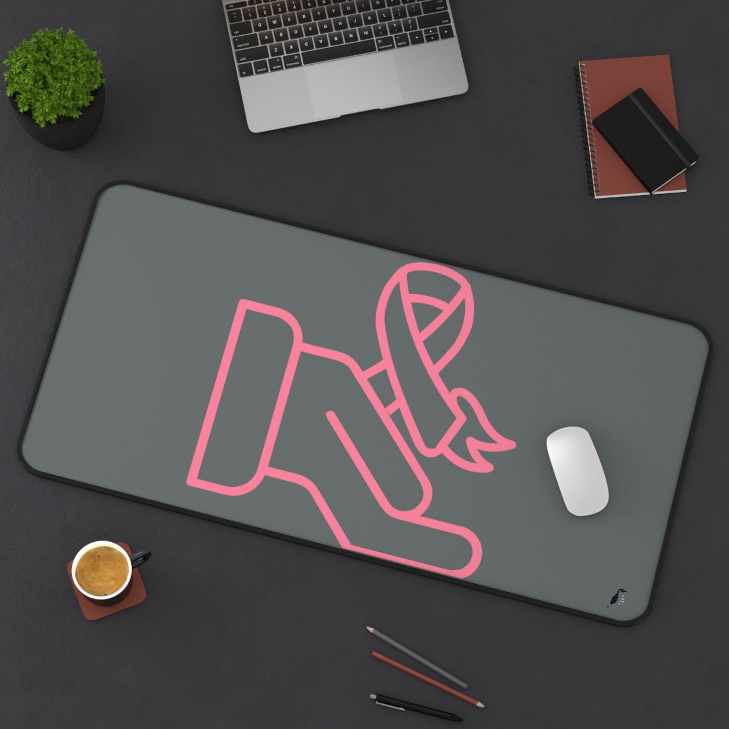 Desk Mat: Fight Cancer Dark Grey