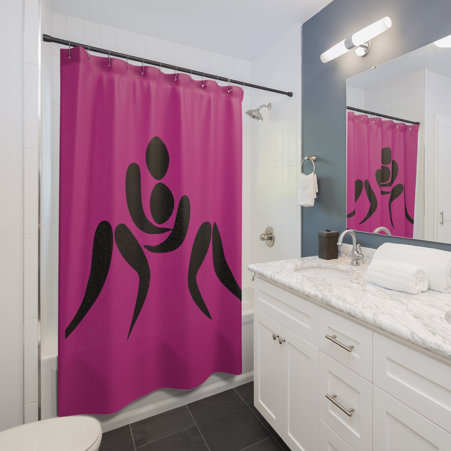 Shower Curtains: #1 Wrestling Pink