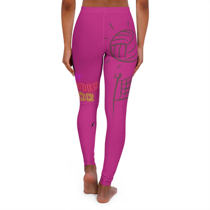 Women's Spandex Leggings: Volleyball Pink