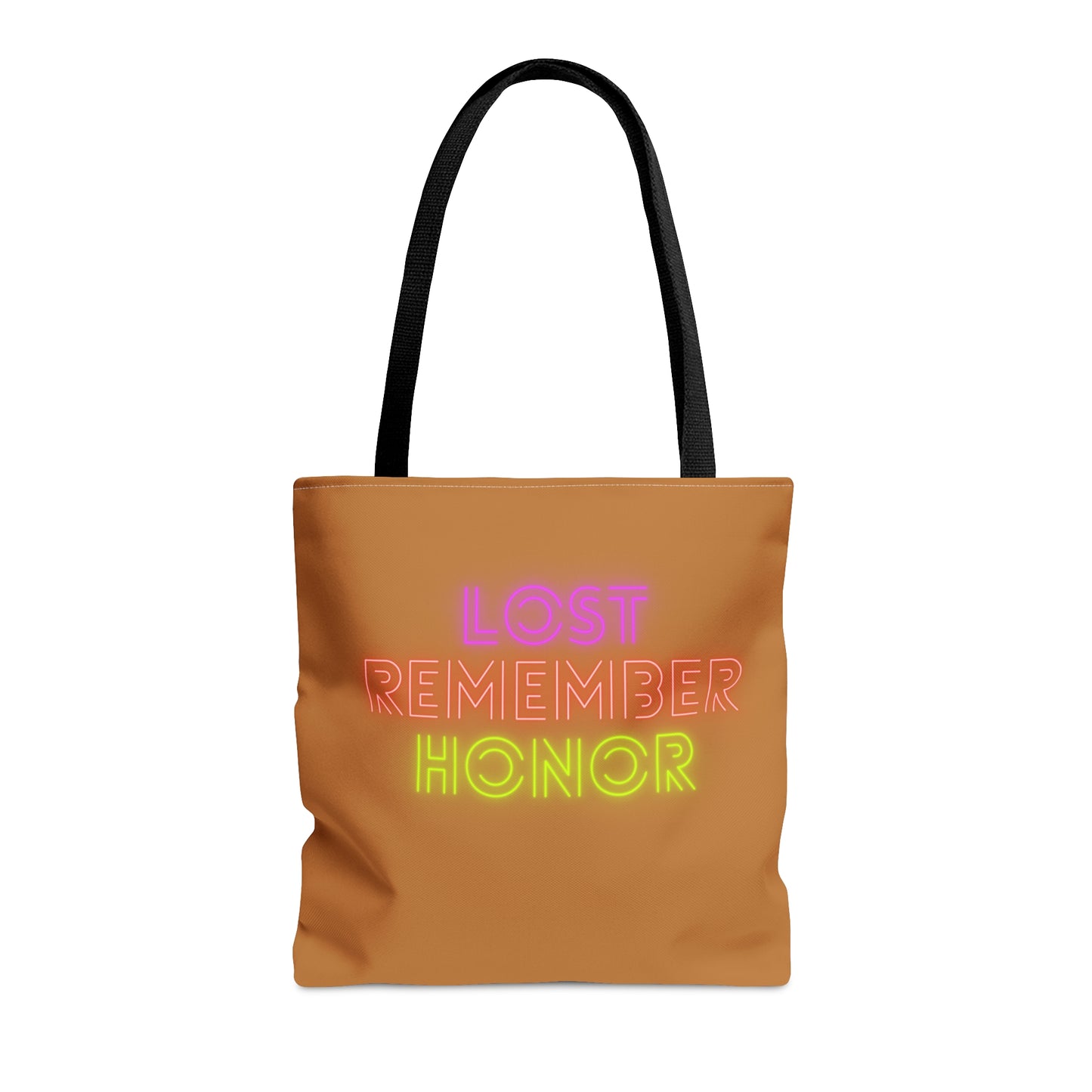 Tote Bag: Lost Remember Honor Lite Brown