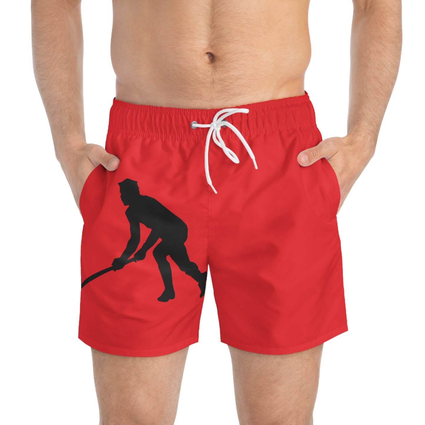 Swim Trunks: Hockey Red