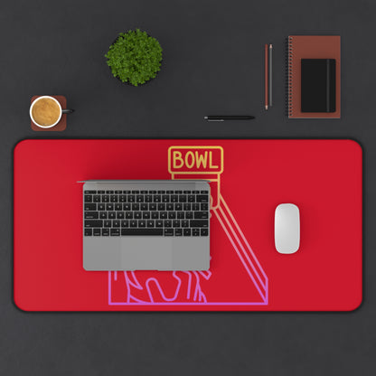 Desk Mat: Bowling Dark Red