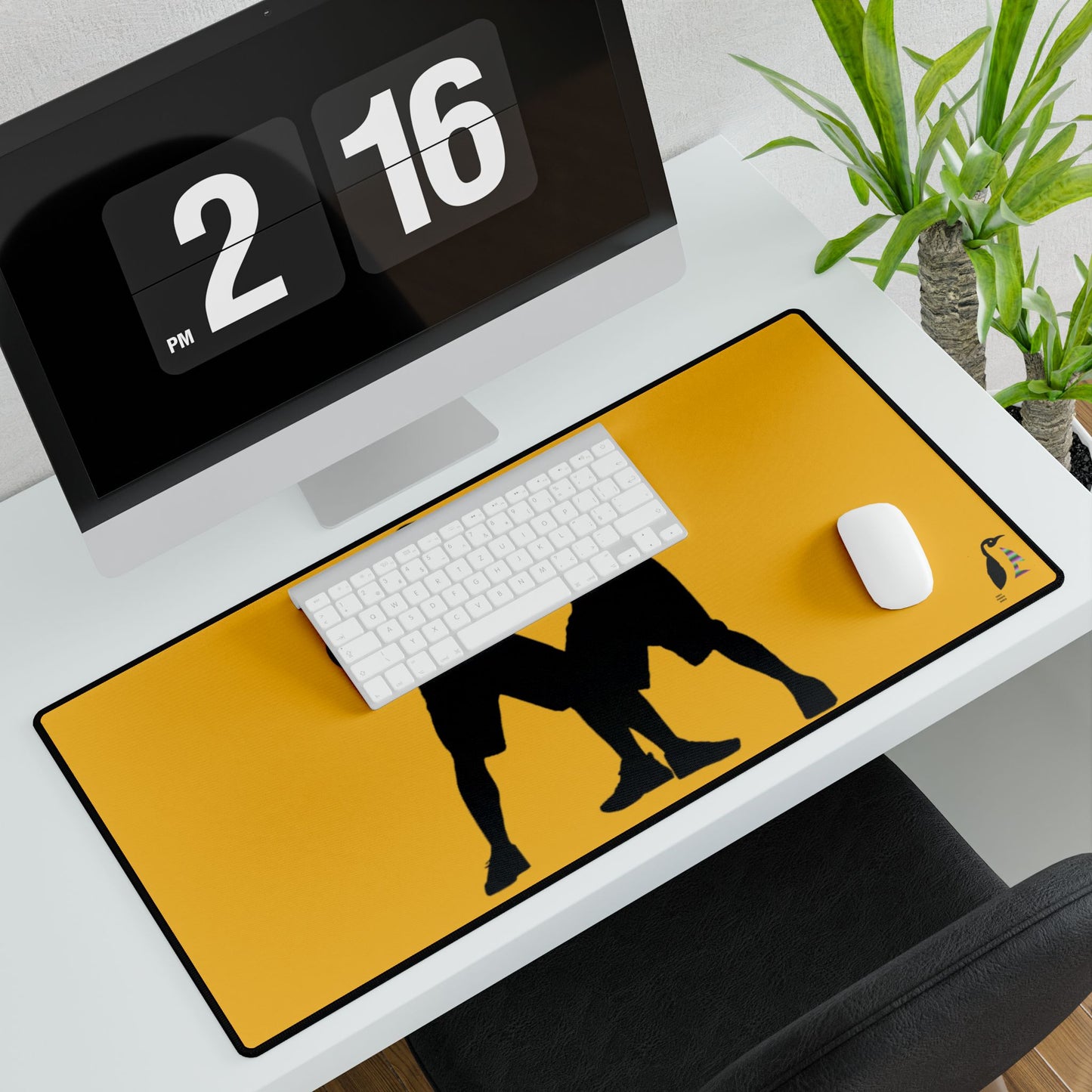 Desk Mats: Basketball Yellow