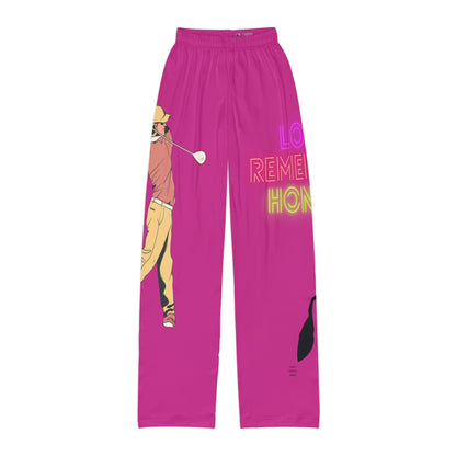 Kids Pajama Pants: Golf Pink