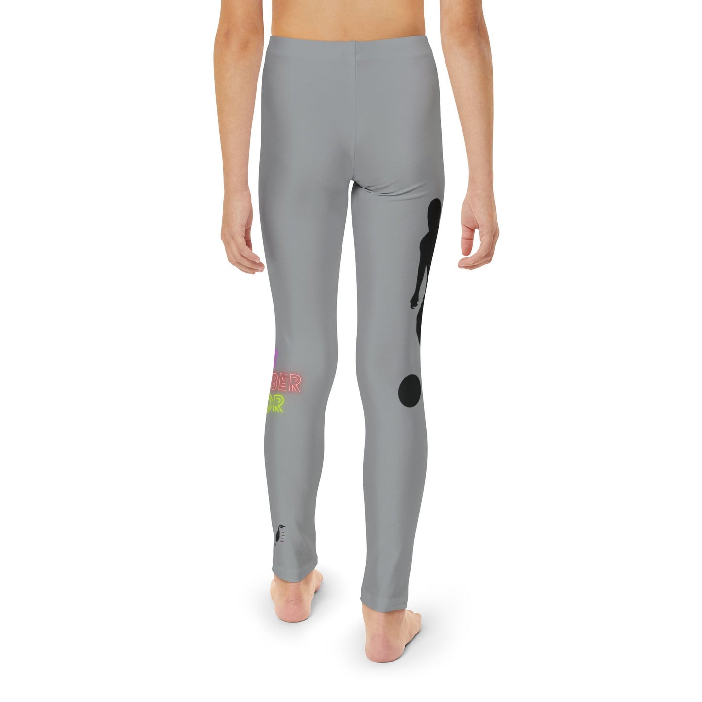 Youth Full-Length Leggings: Soccer Grey