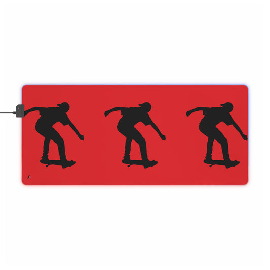 LED Gaming Mouse Pad: Skateboarding Red