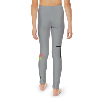 Youth Full-Length Leggings: Fishing Grey