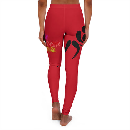 Women's Spandex Leggings: Wrestling Dark Red