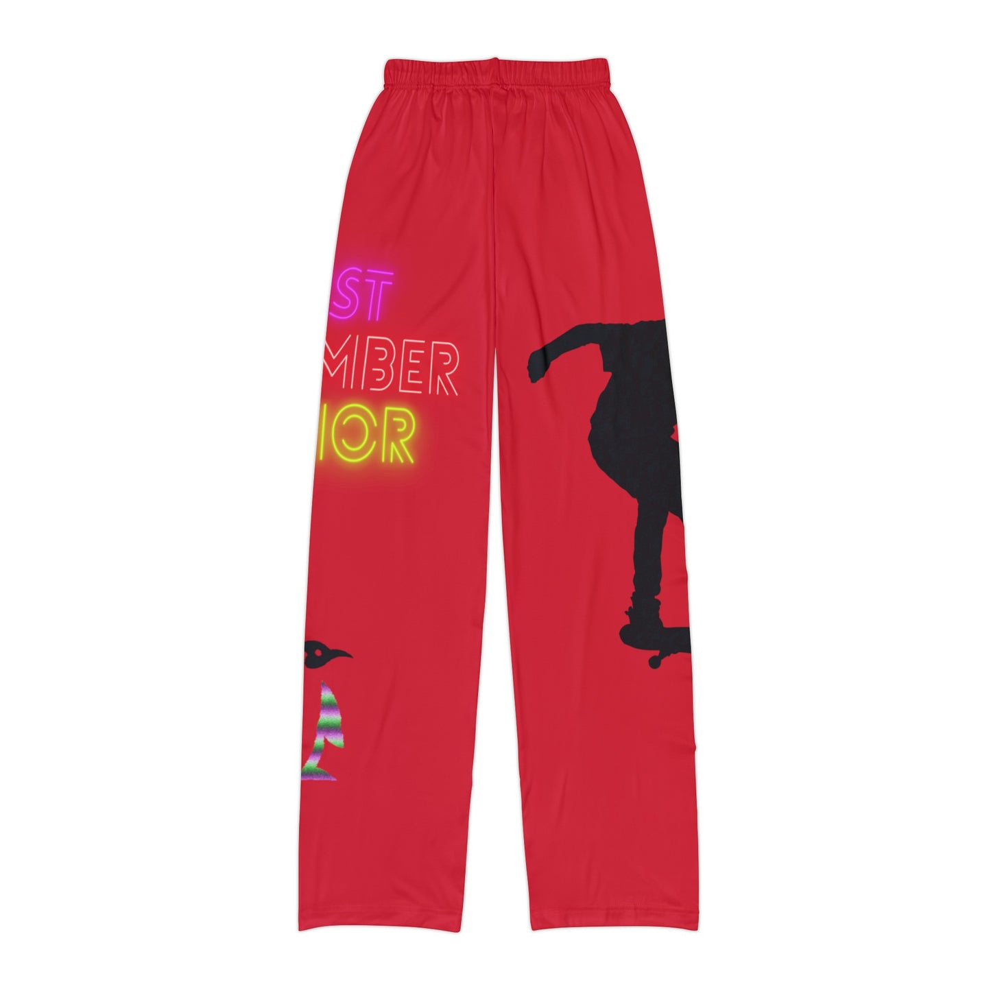 Kids Pajama Pants: Skateboarding Dark Red