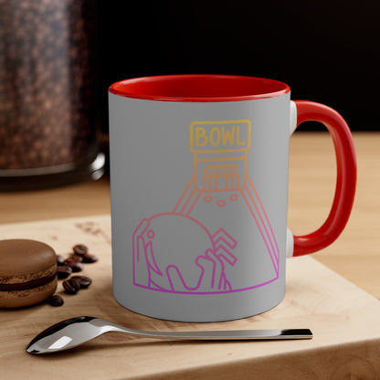 Accent Coffee Mug, 11oz: Bowling Lite Grey