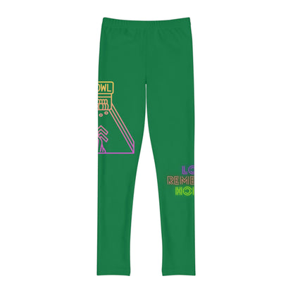 Youth Full-Length Leggings: Bowling Dark Green