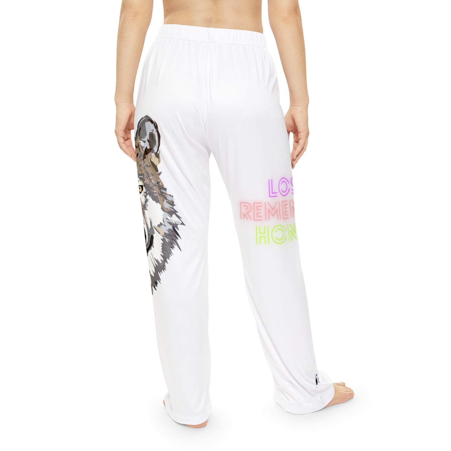 Women's Pajama Pants: Wolves White