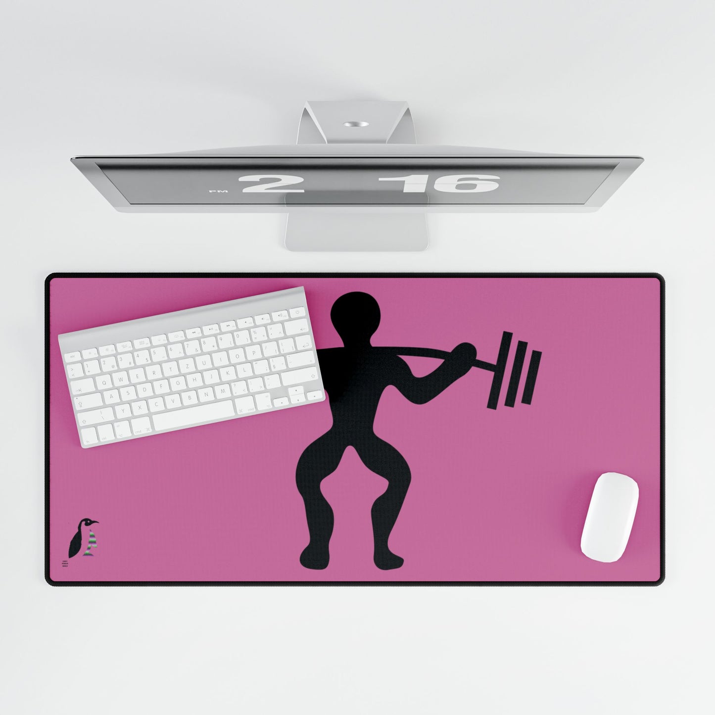 Desk Mats: Weightlifting Lite Pink