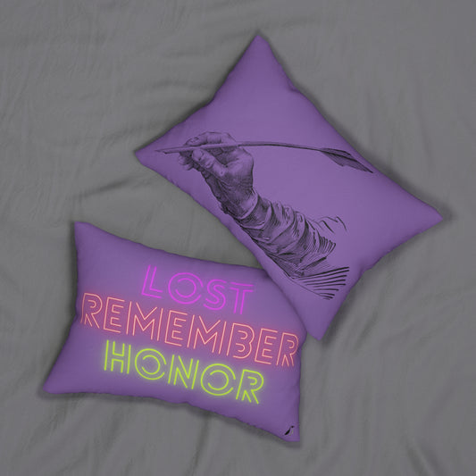 Spun Polyester Lumbar Pillow: Writing Lite Purple
