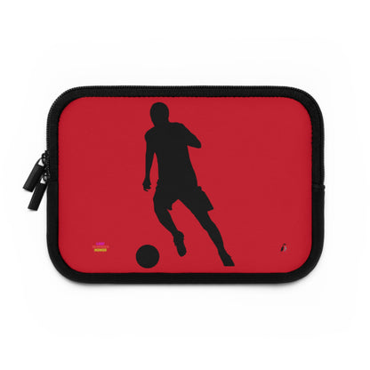 Laptop Sleeve: Soccer Dark Red
