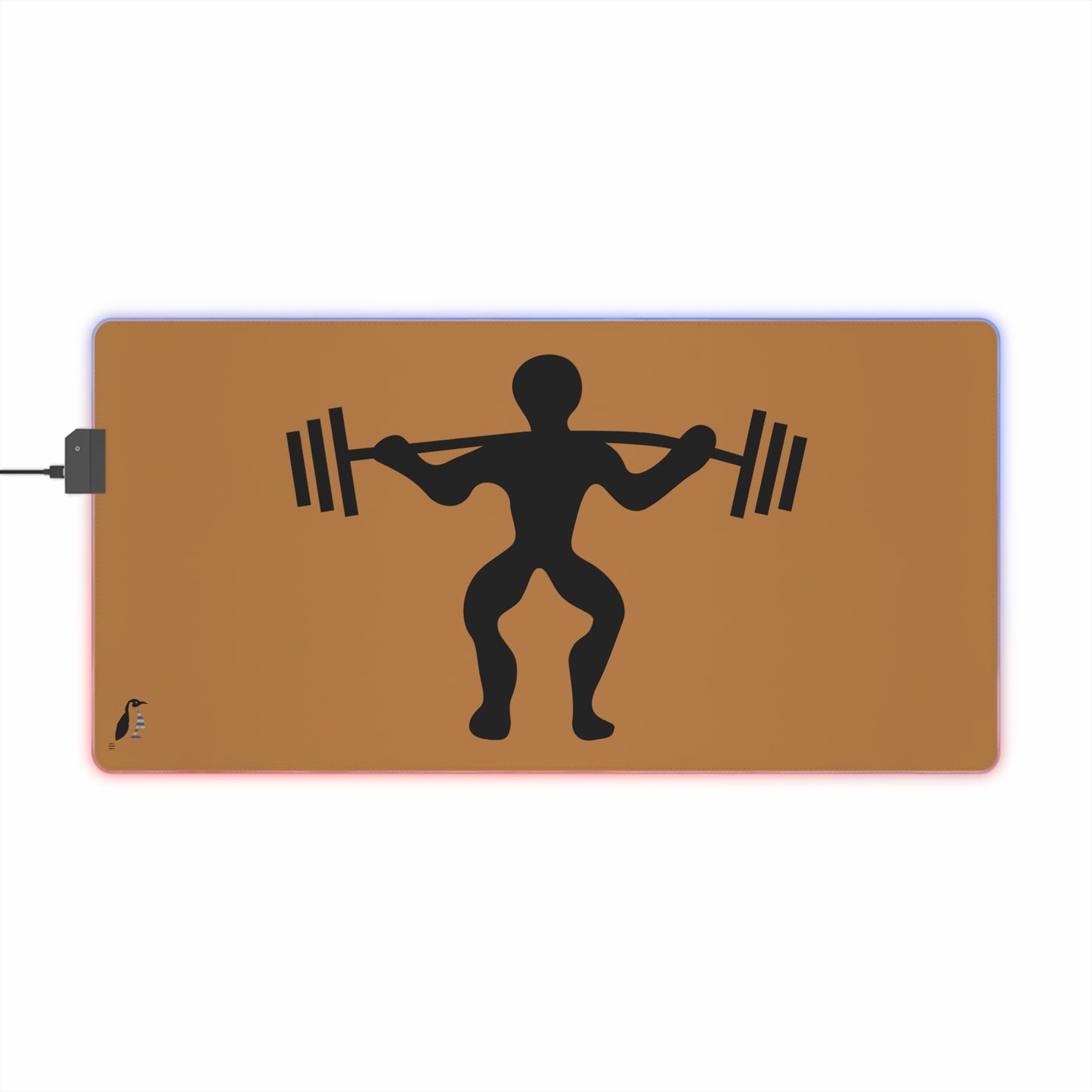 LED Gaming Mouse Pad: Weightlifting Lite Brown