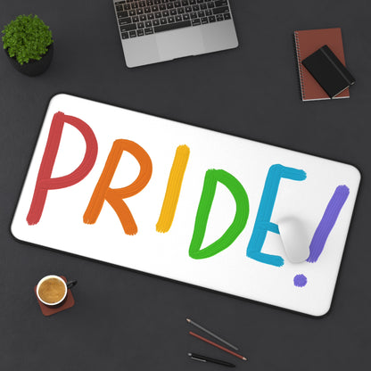 Desk Mat: LGBTQ Pride White