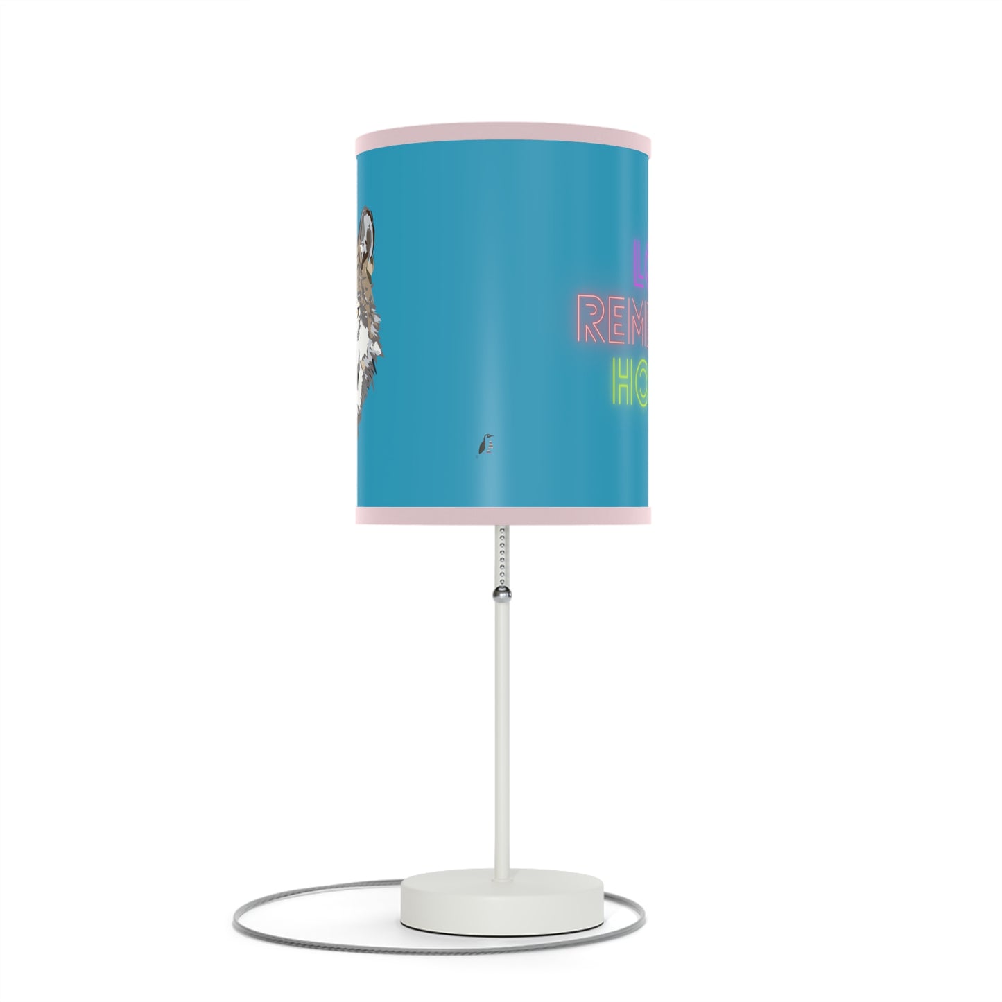 Lamp on a Stand, US|CA plug: Wolves Turquoise