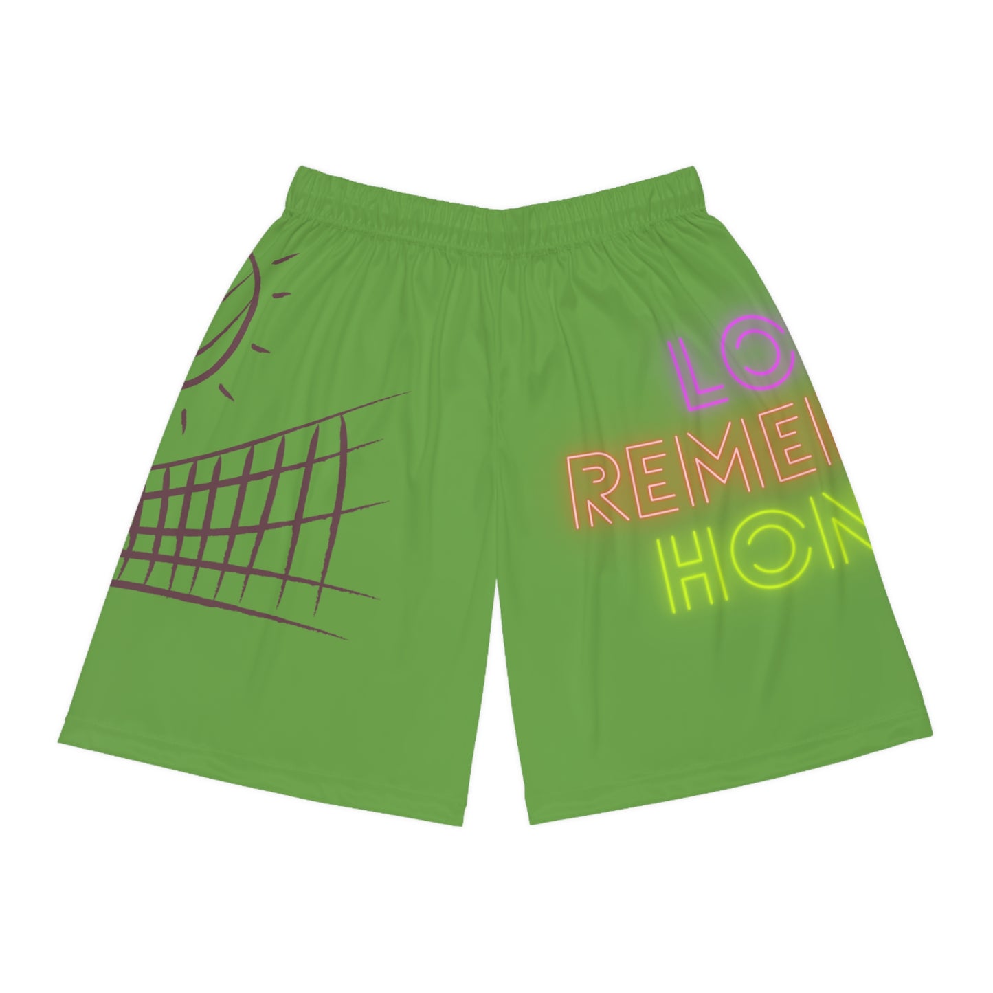 Basketball Shorts: Volleyball Green