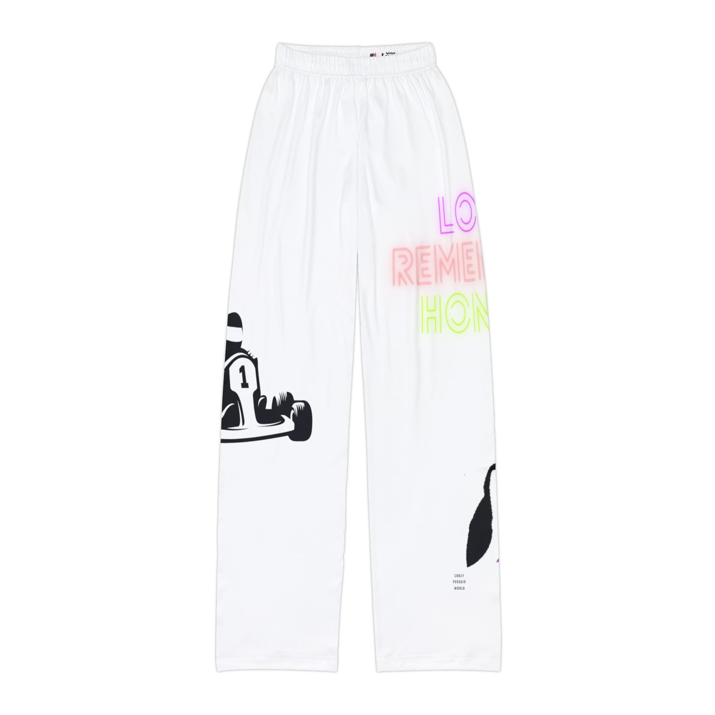 Kids Pajama Pants: Racing White