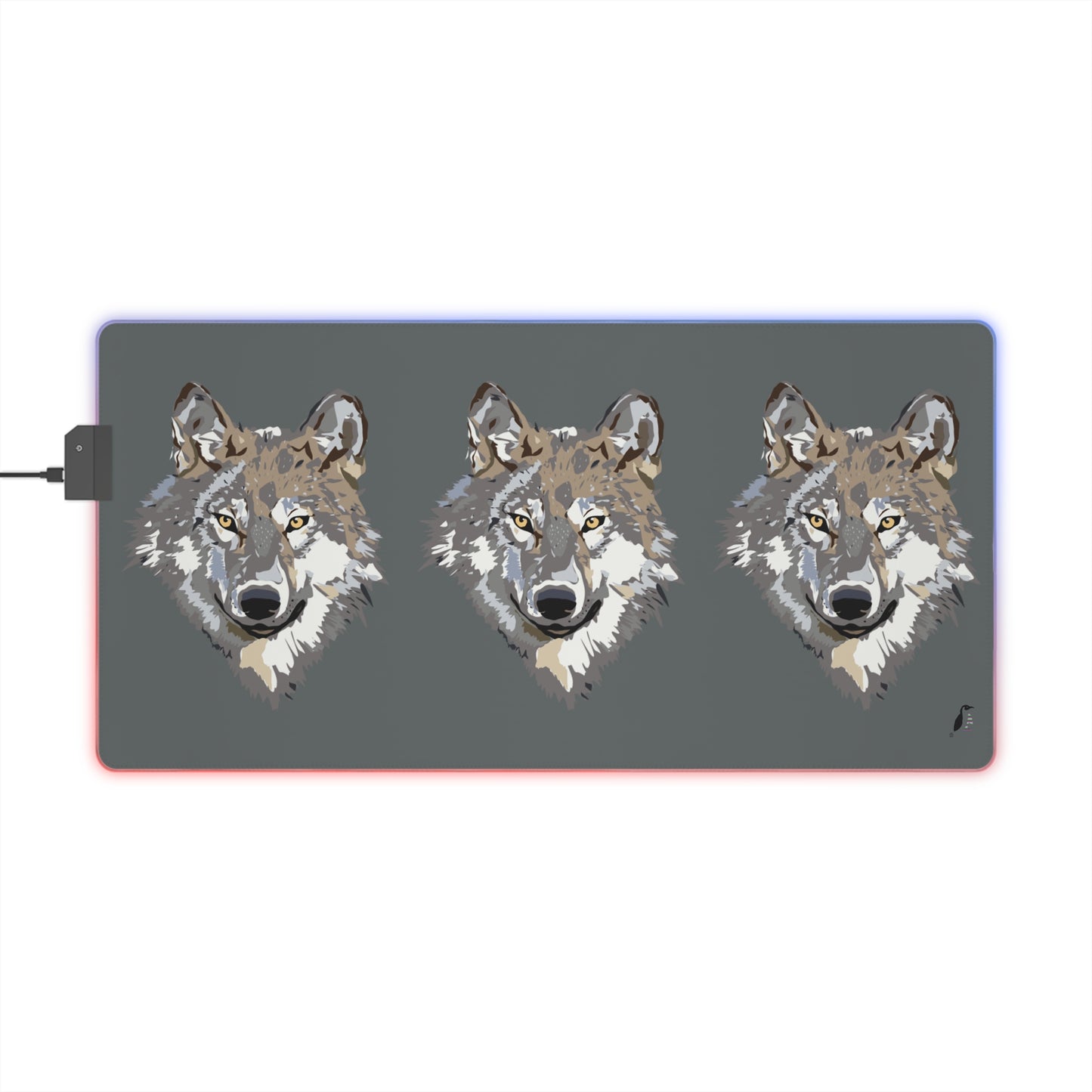 LED Gaming Mouse Pad: Wolves Dark Grey