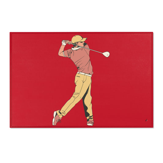 Area Rug (Rectangle): Golf Dark Red