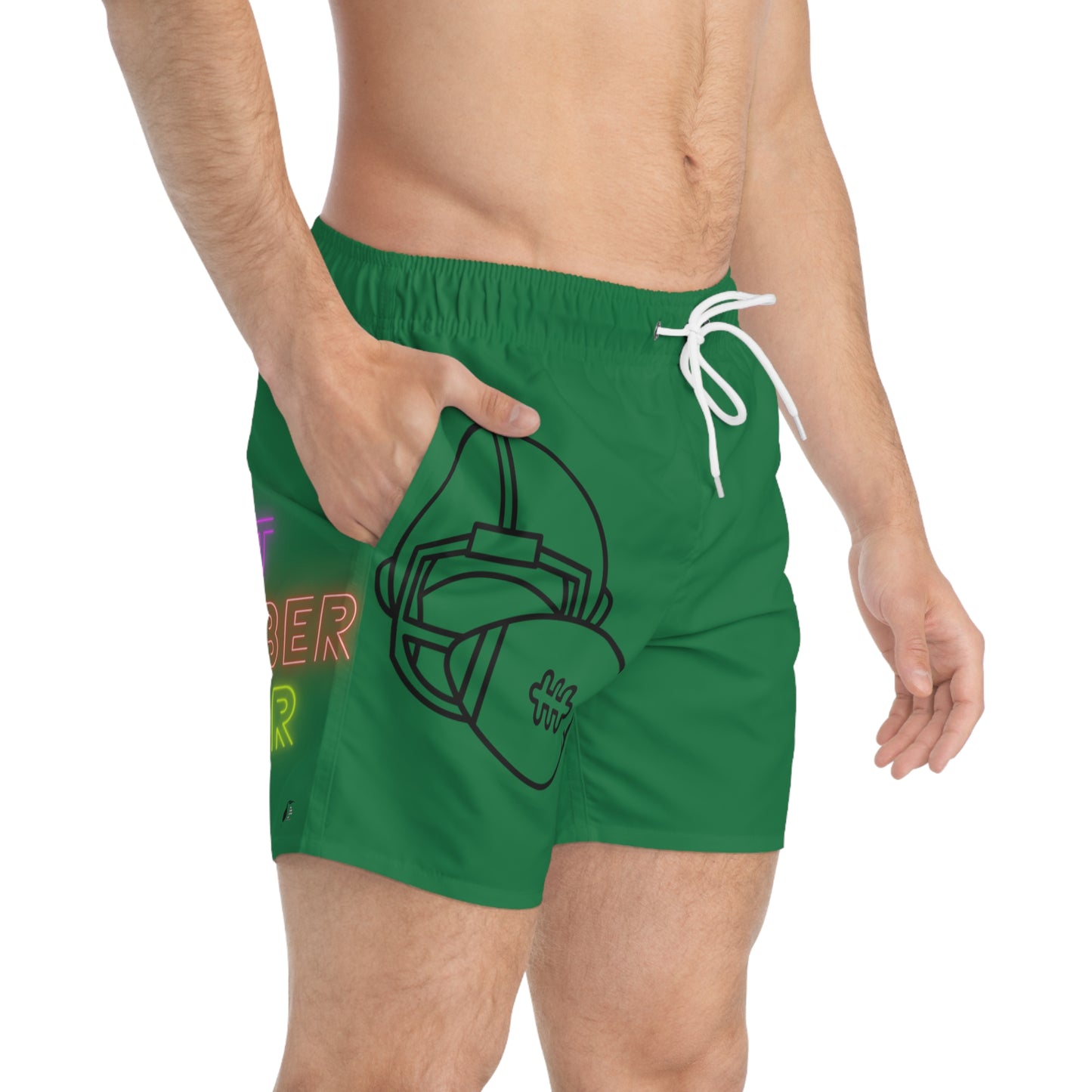 Swim Trunks: Football Dark Green