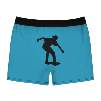 Men's Boxer Briefs: Skateboarding Turquoise