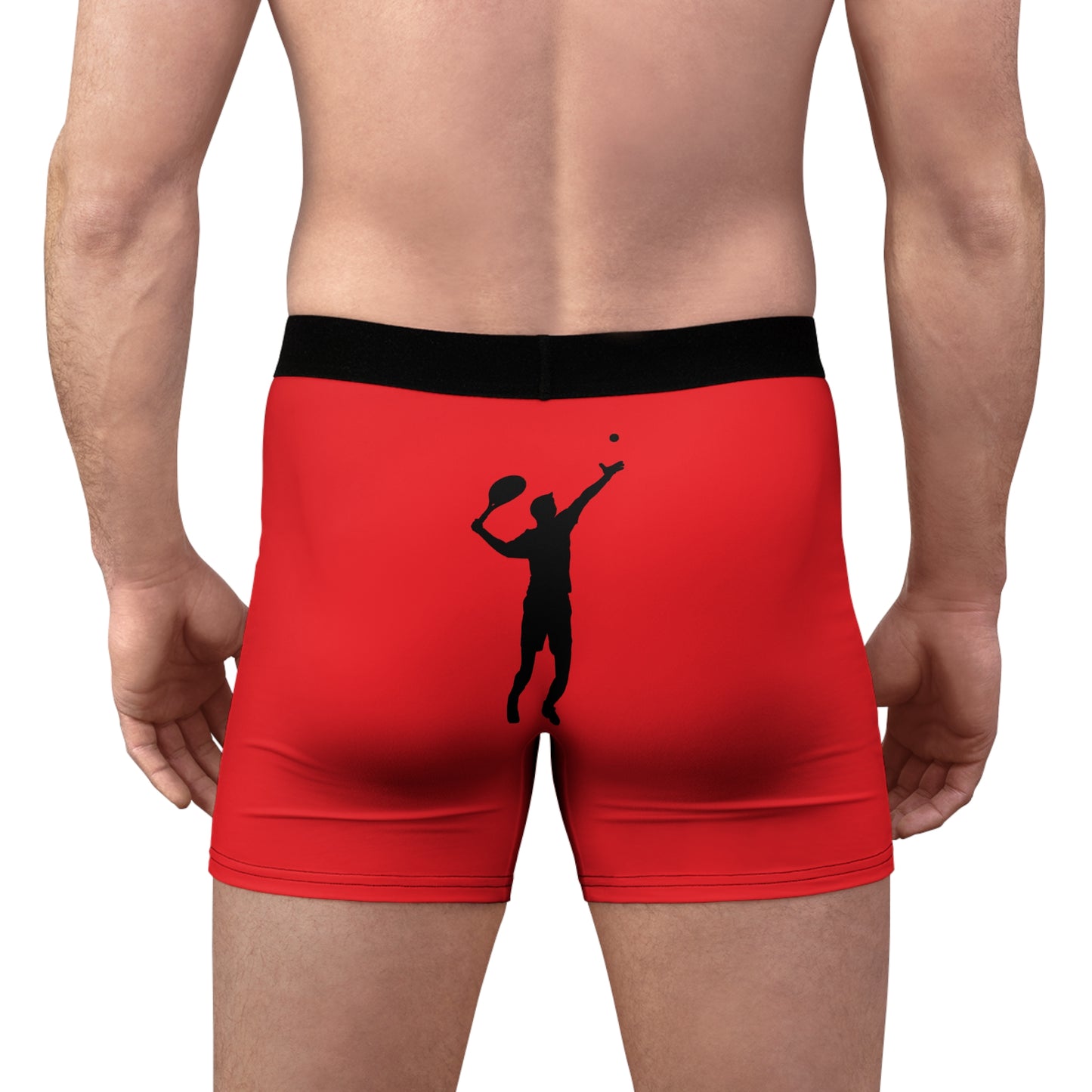 Men's Boxer Briefs: Tennis Red