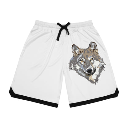 Basketball Rib Shorts: Wolves White