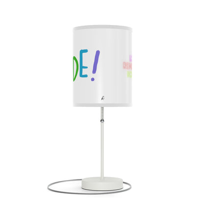 Lamp on a Stand, US|CA plug: LGBTQ Pride White 